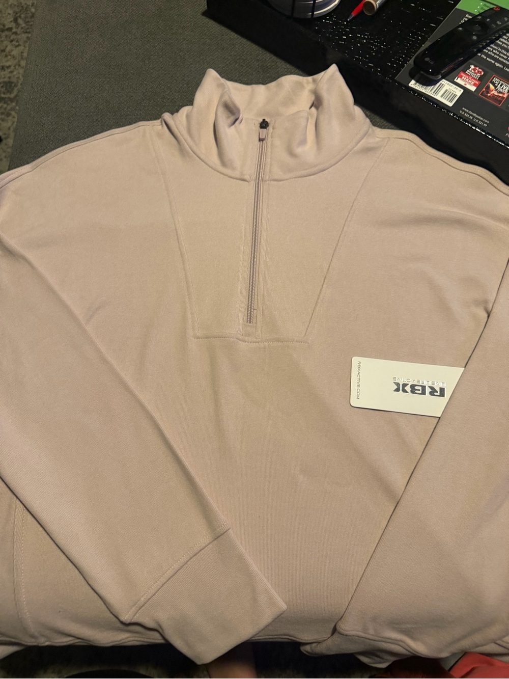 Rbx Performance women’s xl Half-Zip Pullover Sweater in Light pink nwt new